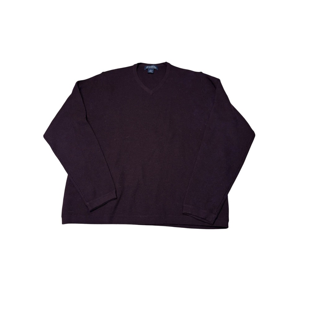 VTG Brooks Brothers Extra Fine Italian Merino Wool V-Neck Sweater Purple Mens M